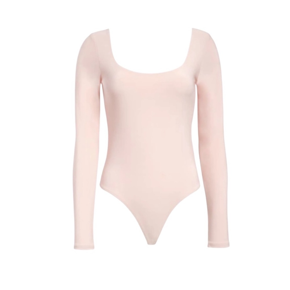 Leith Scoop Neck Bodysuit Womens Small Pink